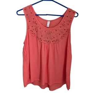 ⭐️Vera Moda Peach Embellished Relaxed Tank Top Size Med
